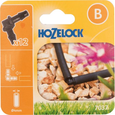 12 x Hozelock 7037 Elbow Connectors 4mm Tube Micro Irrigation Automatic Watering (1/2)