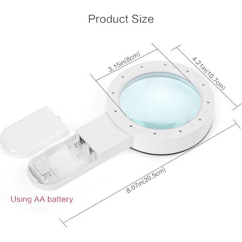 30-fache LED-Vergrößerungsglas mit Licht, Handlupe (1/5)