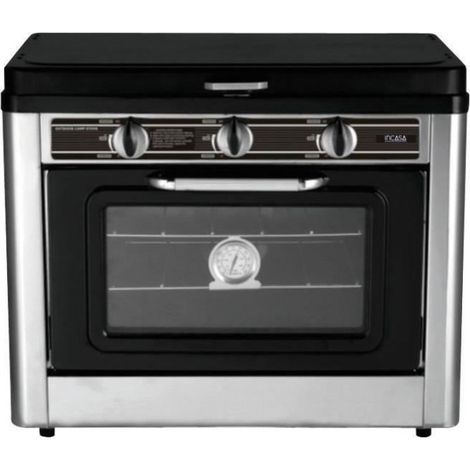 Réchaud à gaz 2 feux propane butane – Puissance 3000W – Four 25L pour camping – Accessoires inclus (1/2)