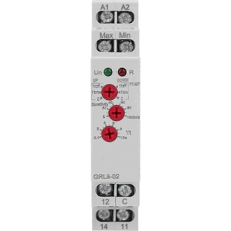 Relais de contrôle de niveau de liquide GRL8-02, contrôleur de niveau d'eau 10 A AC/DC 24 V-240 V (1/5)