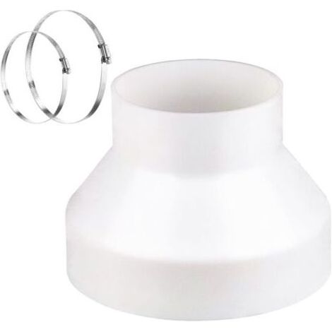 Reducteur Tuyau Climatiseur Mobile, Rèducteur Ø 100–150 mm Avec 2 Colliers en Acier Inoxydable Adaptateur Universel, Rèducteur de Conduit pour Système de Ventilation (150-100 mm) (1/4)