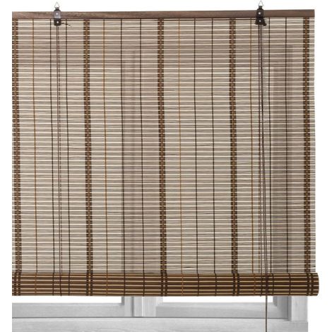 Store Enrouleur Intérieur en Bambou Marron - Longueur 90cm (1/5)