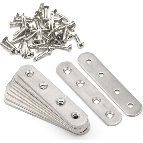 Lot de 10 supports de fixation plats en acier inoxydable pour réparation de plaque de réparation, 9,4 cm (1/5)