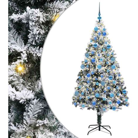 Sapin de Noël  Arbre de Noël artificiel Blanc 180 cm PVC, Acier et Plastique (1/5)