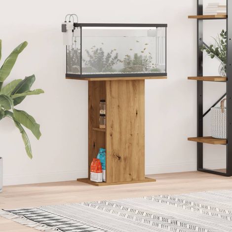 Soporte para acuario de roble artesanal, 36 x 60,5 x 72,5 cm, madera de ingeniería vidaXL