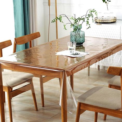 Film de table transparent 100x140cm PVC lavable résistant aux rayures protection de table extérieur