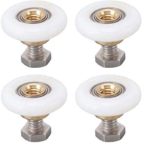 Lot de 4 roulettes de porte de douche, roulettes à roulement, roulettes de rechange pour portes de douche en verre de salle de bain, 20 mm (1/5)