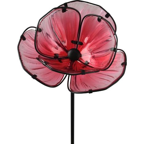 Kaemingk Gartenstecker Blume Glas rosa 91 cm Gartenstecker
