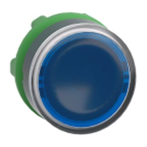 Cabeza pulsante RASANTE TRANSPAR. AZUL con IP65 y 230V para exteriores.