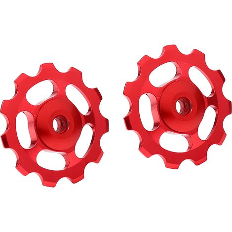 Poulie de dérailleur arrière vélo 11 dents en aluminium, 2 pièces (rouge) (1/5)
