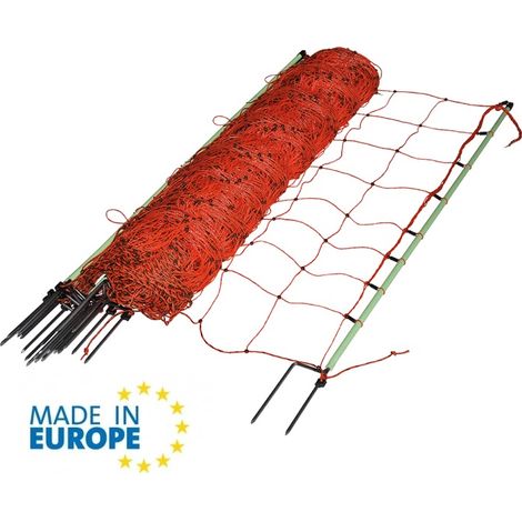 EuroNetz Rete per Capre Arancio 105/2-14/V-50 m GALLAGHER per Recinzioni Elettriche (1/4)
