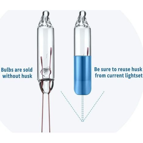 3.5V Ampoules de Noël Mini Transparentes de Remplacement pour Guirlandes Lumineuses Incandescentes Décoratives de Fêtes, Culot Pincé, 0.43W 125mA (Lot de 100) (1/3)