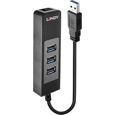 Lindy 43176 hub de interfaz USB 3.2 Gen 1 (3.1 Gen 1) Type-A 5000 Mbit/s Negro (1/4)