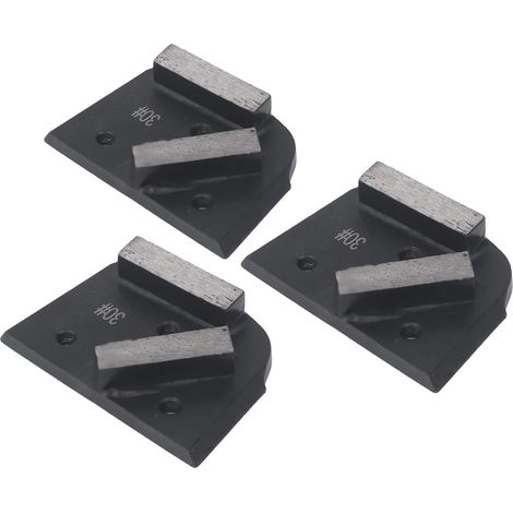 Lot de 3 blocs de meulage diamantés, coins arrondis, noirs, n° 30. Convient pour le meulage de surfaces irrégulières, le polissage de la peinture de sol, le polissage du béton, le décapage de la peint (1/5)