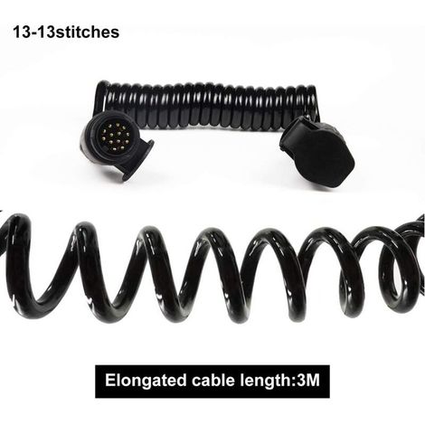 13-poliges 3M-Verlängerungskabel für Anhänger, Wohnwagenstecker, Spiralverlängerungskabel für Fahrzeuge (1/5)