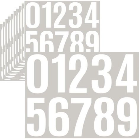 Lot de 10 autocollants numéros de maison – 4 pouces – Blancs – Résistants à l'eau – Pour boîte aux lettres, voiture, porte (1/5)