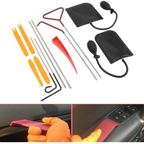 13-Piece Car Door Pry Tool Set with Long Grabber and Wedges, Inflatable Wedge Bag for Removing and Installing Car Trim (1/5)