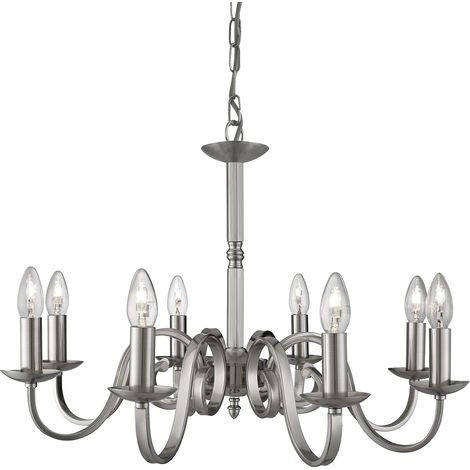 Searchlight Richmond - Lampadario 8 Luci Finitura Argento Satinato, E14 (1/5)