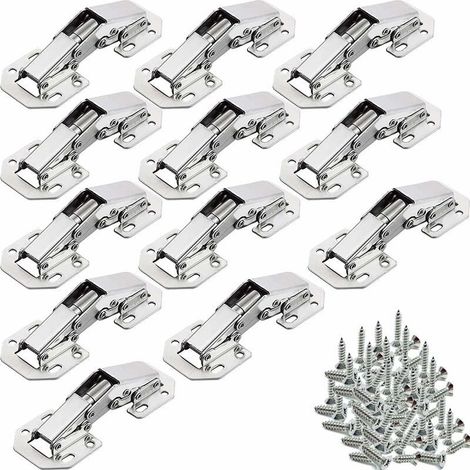 12Pcs Charnières Porte Placard, Charniere Porte Cuisine, 90°Charniere Meuble,Charnière Invisible, Faites Correspondre la vis , Convient aux portes D'armoires,Portes d'armoires de Bureau (1/4)