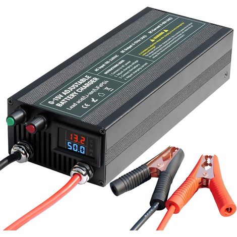 Chargeur Intelligent LiFePO4 14,6V 60A, Chargeur de Batterie Réglable 0-15V/0-60A, Charge Rapide pour Batterie 12V avec Fonction de Charge d'entretien pour Voiture, Moto, Bateau (1/5)