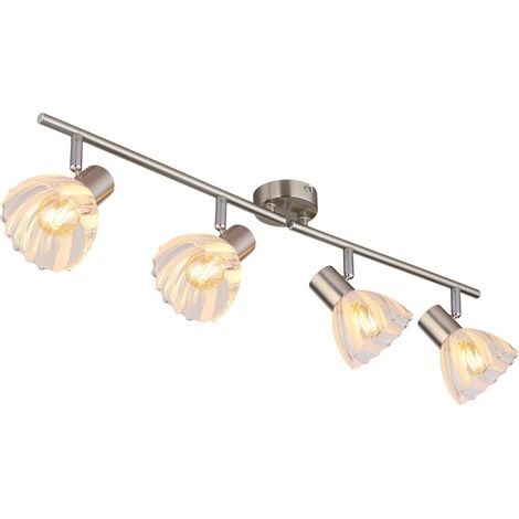 Plafonnier plafonnier salon luminaire argent 4 flammes pivotant L 70 cm (1/5)