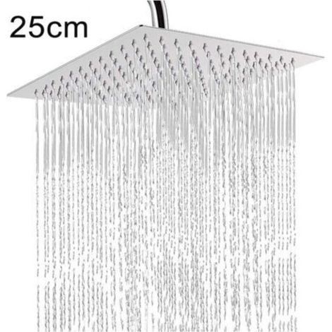Square handheld shower head 25x25cm, adjustable ultra-thin high-pressure rain shower head (1/5)