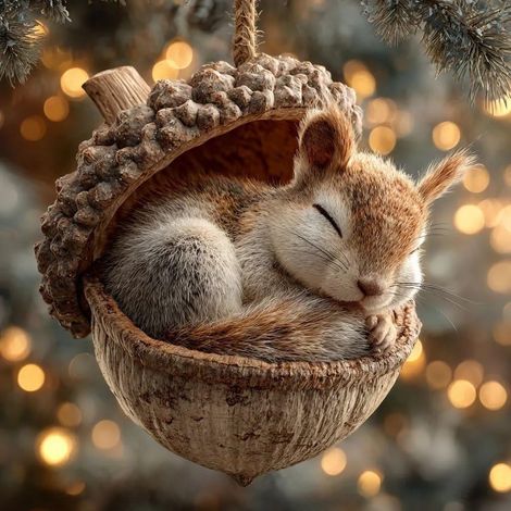 Ornement Animal - Résine - Figurine Forêt Dormante - Chouette Lièvre Hérisson - Décoration Arbre de Noël Intérieur - Lot de 6