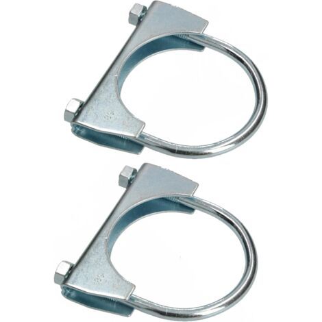 - Lot de 2 colliers de serrage pour tuyau d'échappement - 68 mm - Pour montage d'antennes, de tuyaux, de mâts - Collier de serrage universel pour raccords de tuyaux-NANOTEH (1/5)
