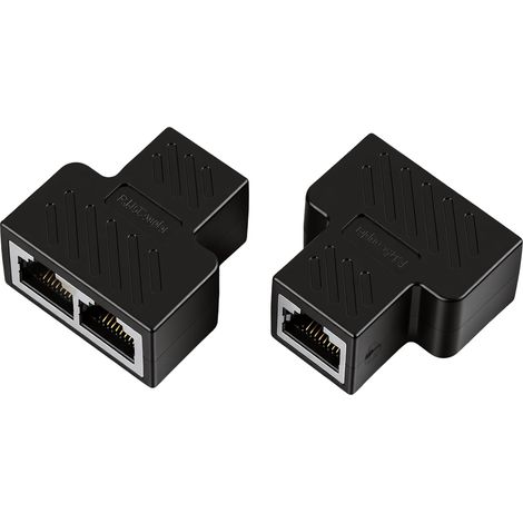 2 Pièces Répartiteur RJ45 1 vers 2 Ports, Adaptateur Ethernet LAN RJ45 Splitter Double Prise, RJ45 Connector pour Ordinateur Routeur Switch Cat5 Cat5e Cat6 Cat6e Cat7, Rallonge Réseau Plug and Play (1/5)