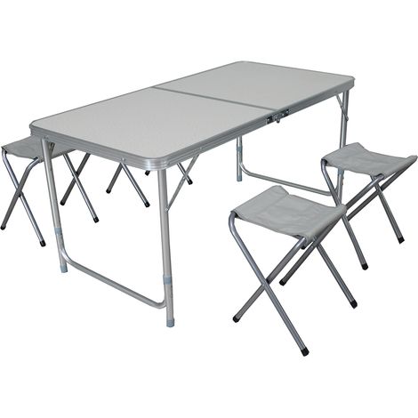 5-teiliges Campingmöbel Set mit 4 Hockern-DMC330874 (1/3)