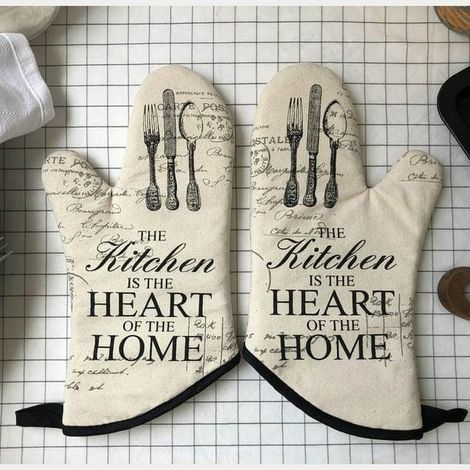 Paire de gants de cuisine antidérapants en coton + sets de table isothermes pour cuisiner, griller (1/4)