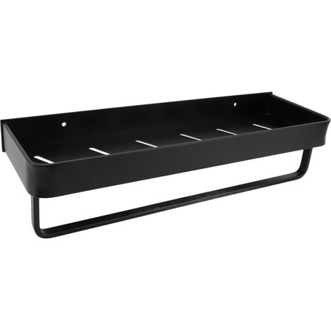 Étagères flottantes pour serviettes, en aluminium, sans perçage, grande capacité, élégantes et simples, à fixer au mur pour salle de bain, pour lavabo ou WC, sans crochets. (1/5)