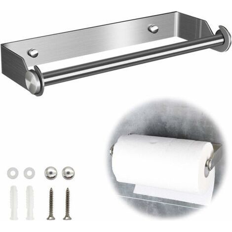 Support pour Porte Papier Cuisine Essuie Tout en Acier Inoxydable Derouleur Essuie Tout Distributeur Sopalin Dérouleur Essuie Tout Porte Rouleau de Cuisine Mural pour Armoire Salle de Bains T (1/5)