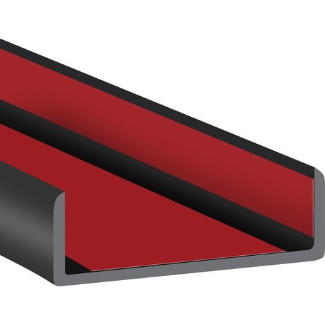 Bordure en Caoutchouc, 50mm, autocollante, Flexible, Protection de Bord en U pour contreplaqué, Portes, Bordure Large en Forme de U, Bande de Bord, Couleur Noire, Longueur 6 m (1/5)