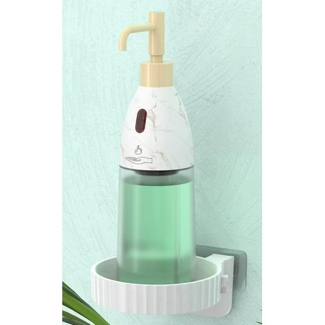 Distributeur de savon intelligent pour les mains (blanc avec plateau), distributeur de savon mousse automatique à capteur pour salle de bain, 280 ml (1/4)