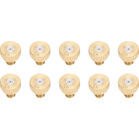 10 pièces eau du robinet basse pression atomiseur pulvérisateur buse laiton eau brumisation saupoudrer 0.5mm