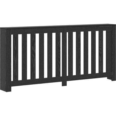 vidaXL Cubierta de Radiador Roble Negro 175 x 20 x 82 cm (1/2)