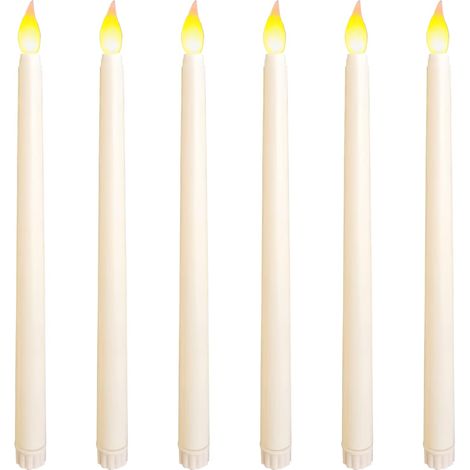 6 Stück LED-Kerzen mit flackernder Flamme, elfenbeinfarbene elektrische Kerzen mit Batteriebetrieb, künstliche dekorative Kerzen für Hochzeit, Ostern, Party, Geburtstag [Energieklasse A] (1/5)