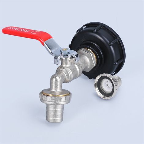 Wasserhahn, 1/2 Zoll Brass Ibc Tank Zubehör Ibc Tank Adapter, Ibc Valve For S60x6 Wassertank 1000l Ibc Container Ibc Adapter Gartenschlauch Wassertank Schlauchanschluss Ersatz Für Ibc-regenwassertanks (1/5)