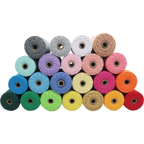 Lot de 3 rouleaux de dentelle en coton : écru 100 m x 3 mm, vert pomme 100 m x 3 mm et jaune clair 100 m x 3 mm. (1/5)