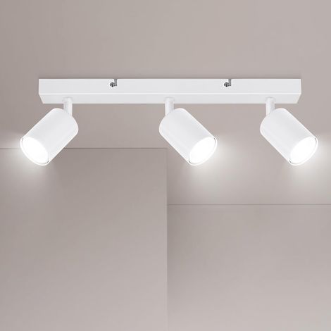 3 Spotlights Adjustable White GU10 Ceiling Spotlight Without Bulbs Modern LED Ceiling Light for Kitchen, Bedroom, Living Room (1/5)
