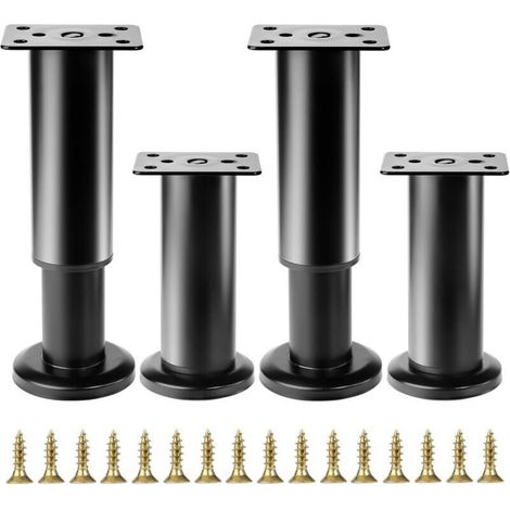 4 Stück verstellbare Möbelfüße 12-18 cm, verstellbare Möbelfüße, Nivellierfüße für Tische, schwarze höhenverstellbare Möbelfüße für Stühle, Betten, Sofas, Kleiderschränke, Schränke