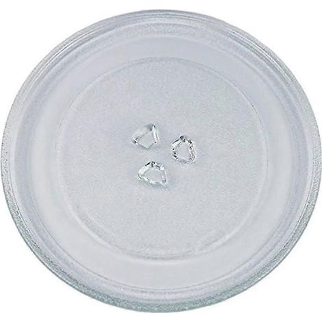 Plateau tournant universel pour micro-ondes, compatible, robuste et durable, en verre, avec 3 fixations, 245 mm (1/5)