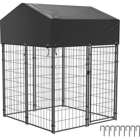 Hundezwinger Hundekäfig Hundehaus 127x120x165 cm Zwinger mit Überdachung Outdoor Tiergehege (1/4)
