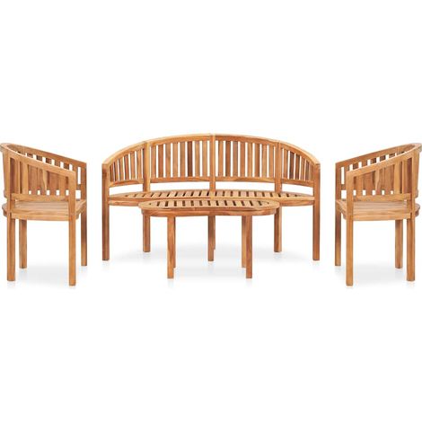 Maison Exclusive - 4-tlg. Garten-Lounge-Set Massivholz Teak (1/5)