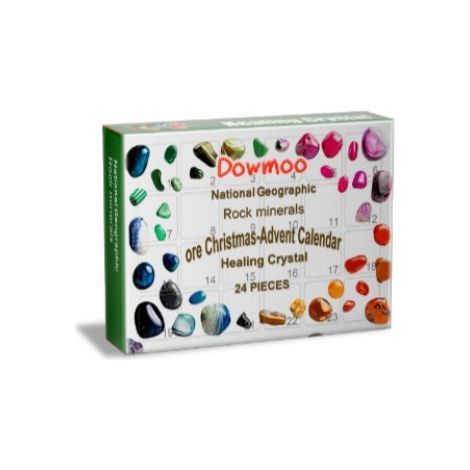 Calendrier de l'Avent 2024. 24 pierres et fossiles. pierres précieuses. calendrier de l'avent. calendrier de l'Avent minéral. coffret cadeau minéral de Noël (1/4)