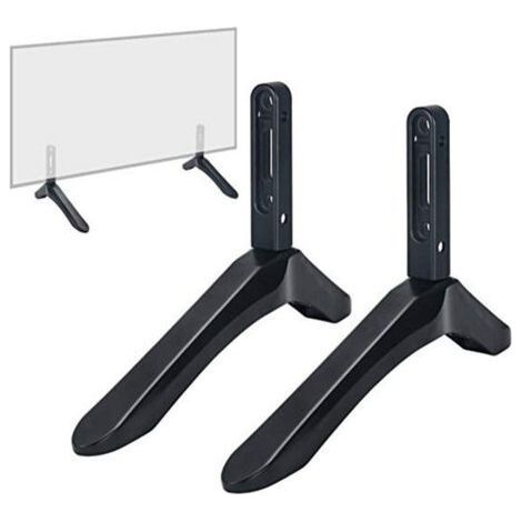 Support de base pour meuble TV universel pour téléviseur LCD Samsung Vizio Sony de 32 à 65 pouces, ne convient pas aux téléviseurs LG, noir, support TV, support de bureau, 2 pièces (1/5)