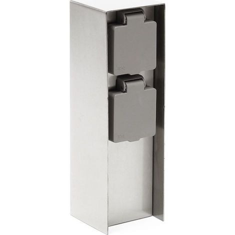 Multiprise Borne Carrée 2 Prises Électriques Pour Jardin Et Extérieur (1/5)