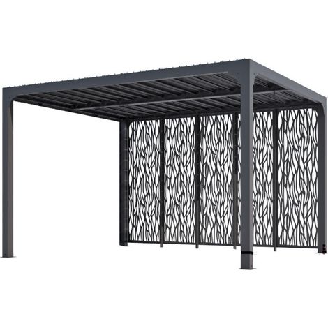 Pergola Bioclimatica da Giardino 360x300 cm con 5 Pannelli Frangivista (1/5)