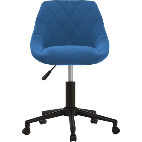 Sedia da Pranzo  Sedia da tavola  Sedie per cucina Girevole Blu in Velluto (1/5)